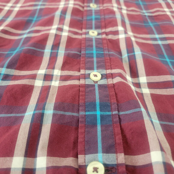 American Eagle Shirt Mens Large Red Plaid Classic Fit Long Sleeve Button Down - Picture 5 of 12